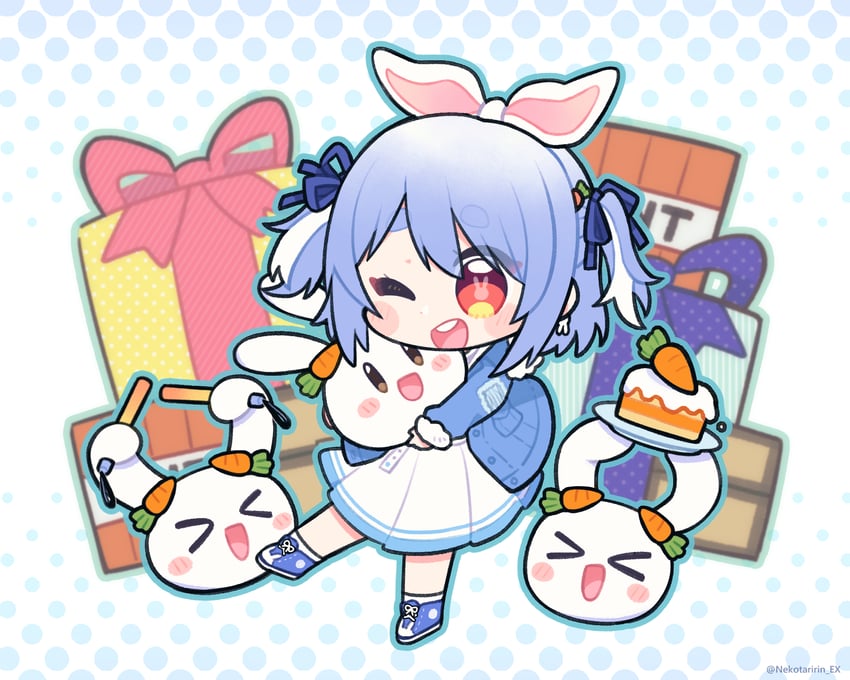 usada pekora and pekomon (hololive and 1 more) drawn by nekotaririn