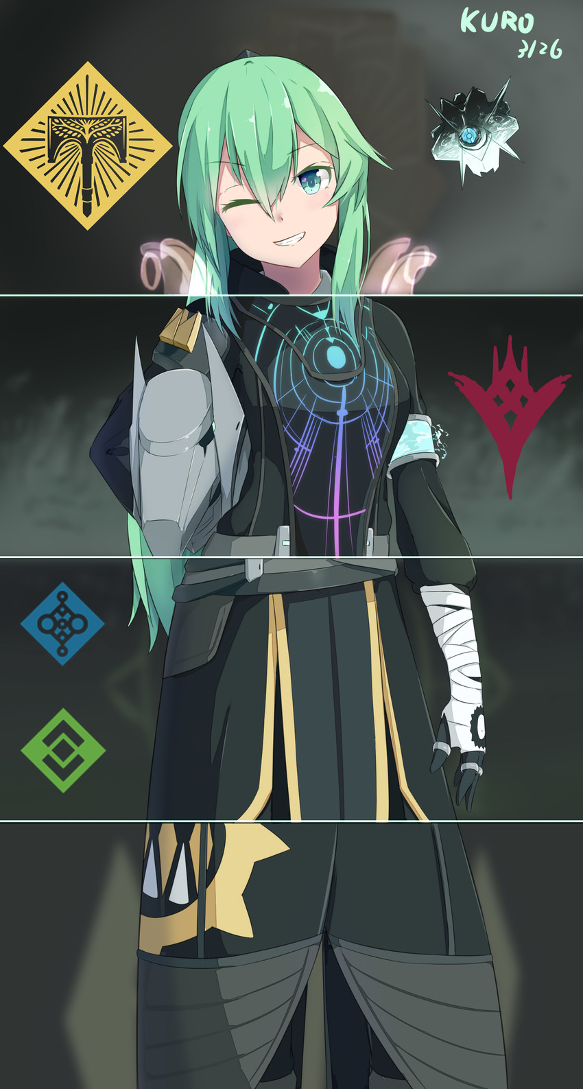 ghost and warlock (original and 1 more) drawn by kuroda_kuwa