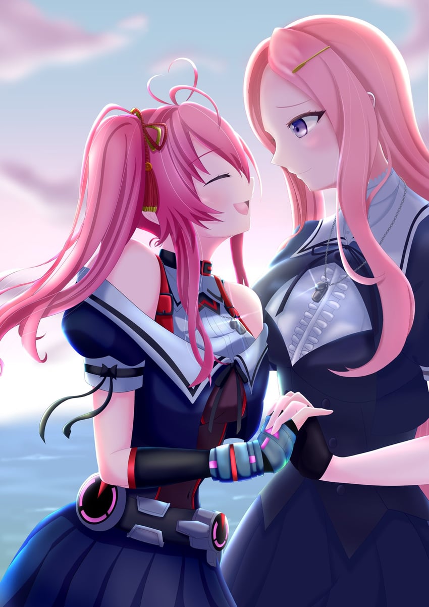 kiko totori and nagasaka maho (assault lily) drawn by toremo_rin