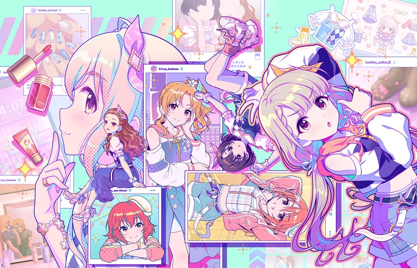 hisakawa nagi, yuuki haru, shiragiku hotaru, seki hiromi, murakami tomoe, and 2 more (idolmaster and 2 more)