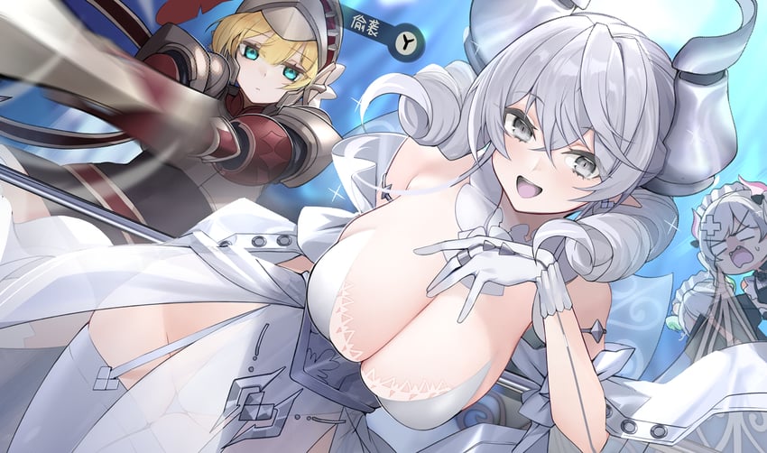 lovely labrynth of the silver castle, knight, arianna the labrynth servant, and arianne the labrynth servant (yu-gi-oh!) drawn by xiujia_yihuizi