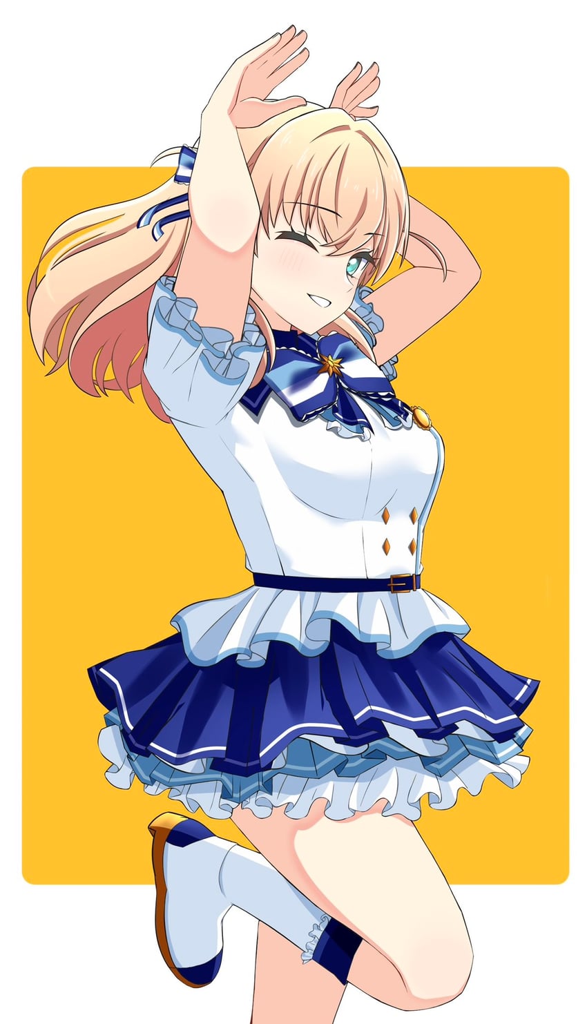 hinoshita kaho (love live! and 1 more) drawn by ame_(amedayo_njgk)