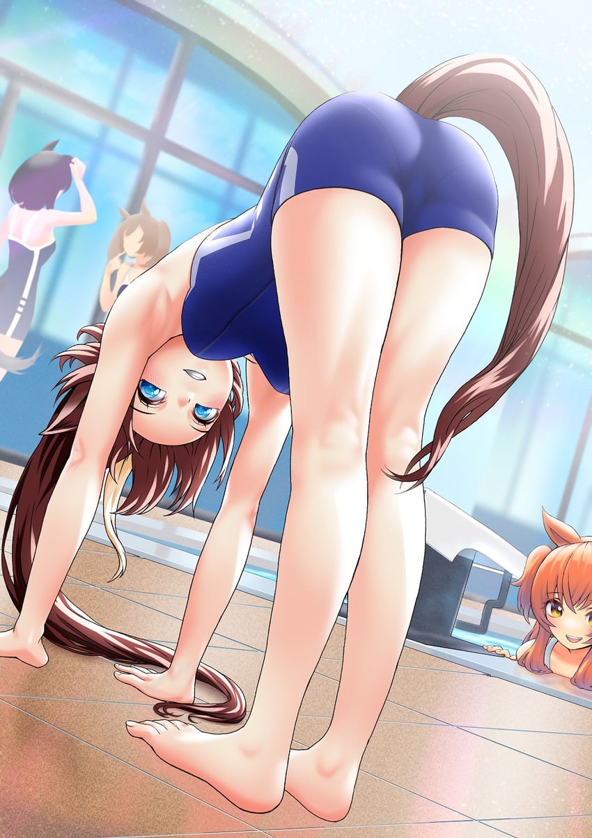 tokai teio, mayano top gun, eishin flash, and smart falcon (umamusume) drawn by nabe_puyo