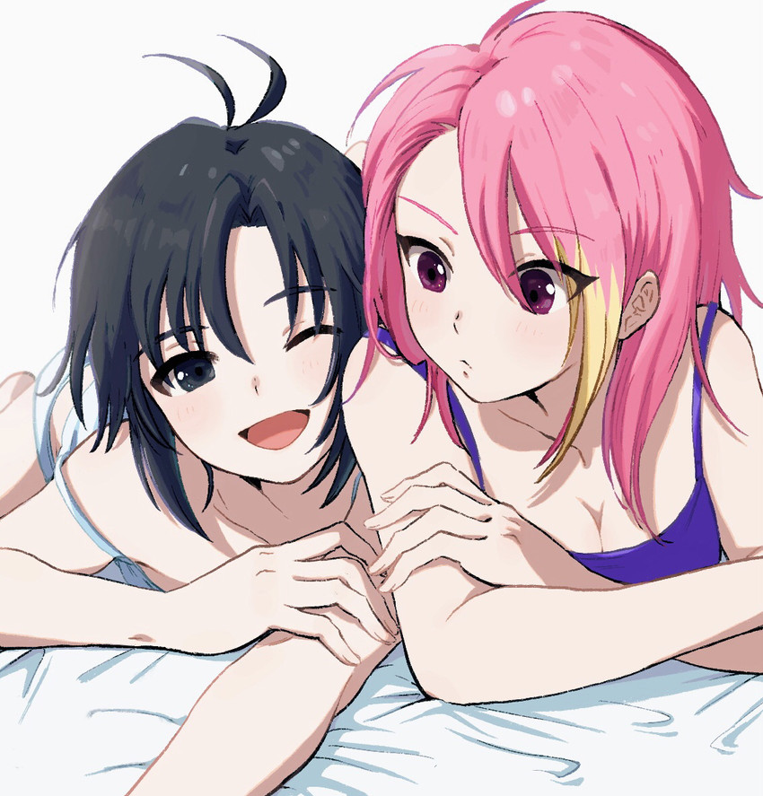 kikuchi makoto and maihama ayumu (idolmaster and 1 more) drawn by hiragana_(maru_kaku)