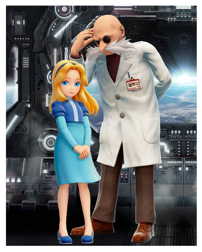 maria robotnik and gerald robotnik (sonic and 2 more)