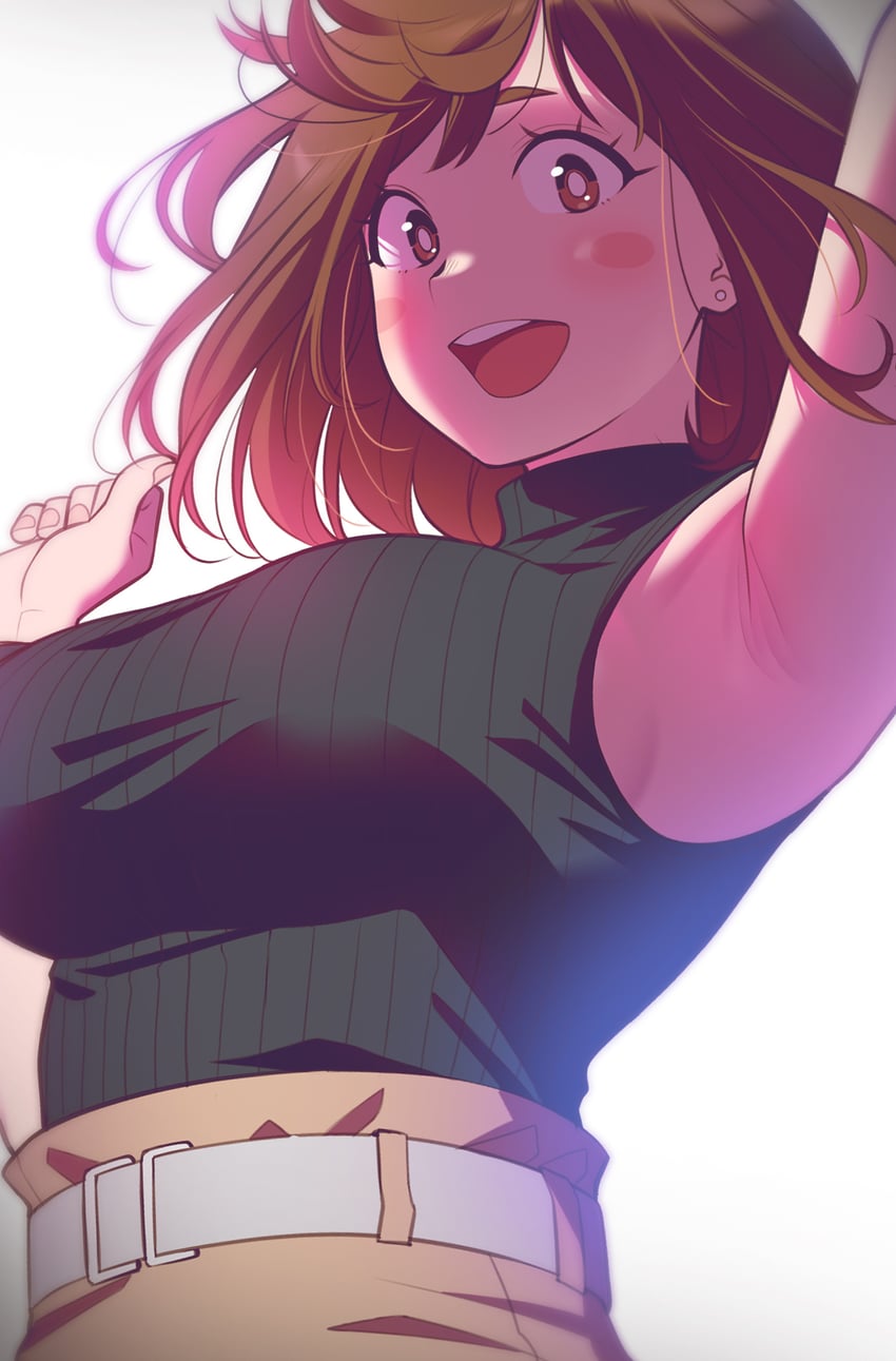 uraraka ochaco (boku no hero academia) drawn by andrian_januar_adilia