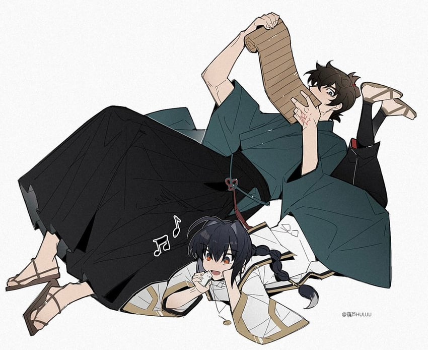 yamato takeru and miyamoto iori (fate and 1 more) drawn by berldo