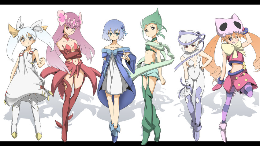 tama, piruluk, ulith, eldora, hanayo, and 1 more (wixoss) drawn by yuuichi_(reductionblack)