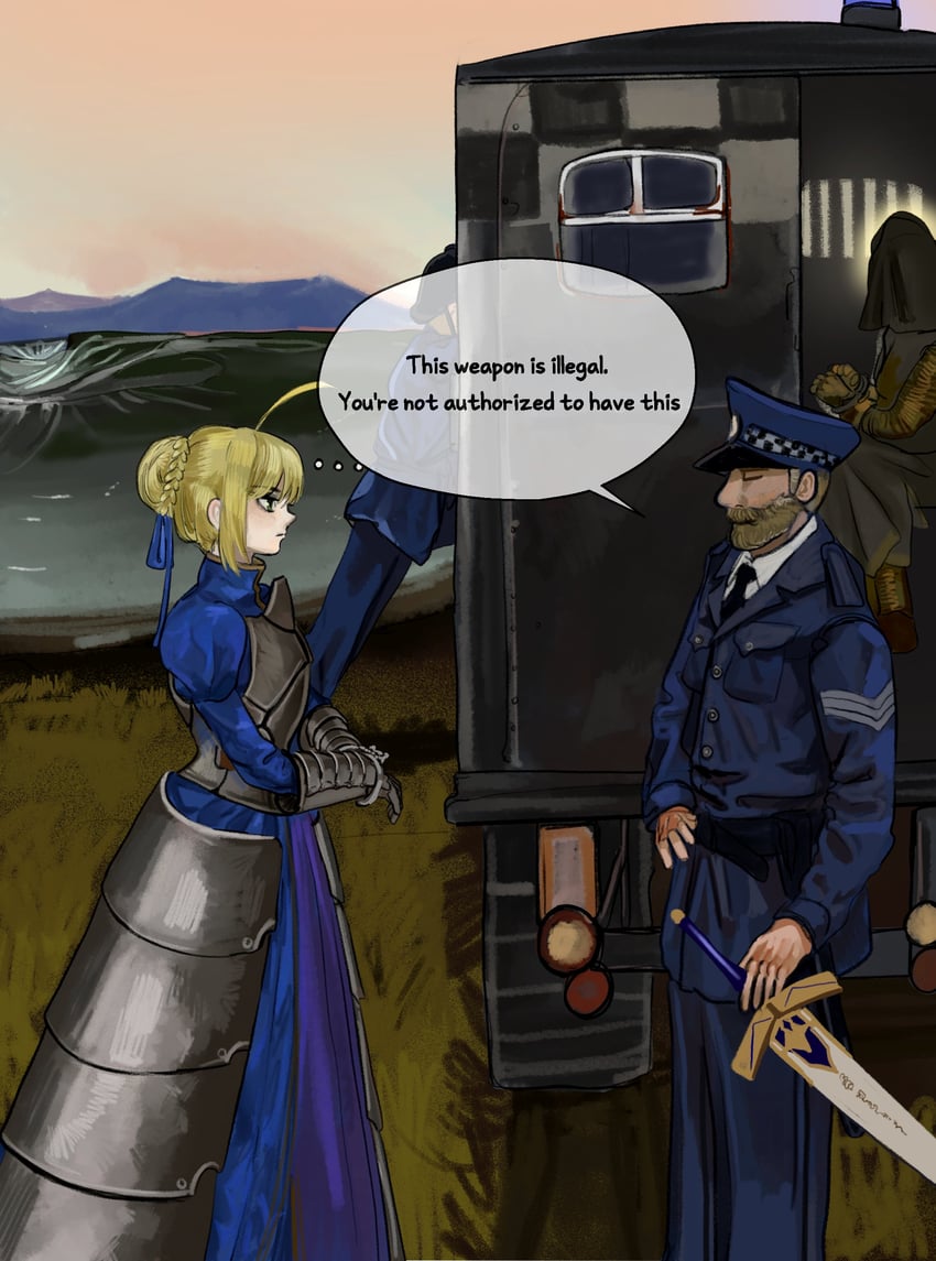 artoria pendragon, saber, and king arthur (fate and 3 more) drawn by kkghost_tv
