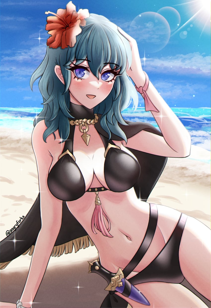 female byleth (fire emblem and 2 more) drawn by angryforks