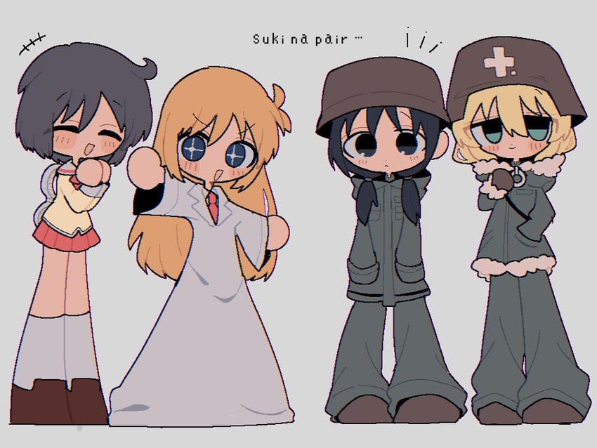 chito, yuuri, shinonome nano, and professor shinonome (nichijou and 1 more) drawn by shiba_inu_(j1piwzrj8xdzywk)