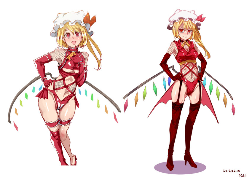 flandre scarlet (touhou and 1 more) drawn by nyuu_(manekin-eko)