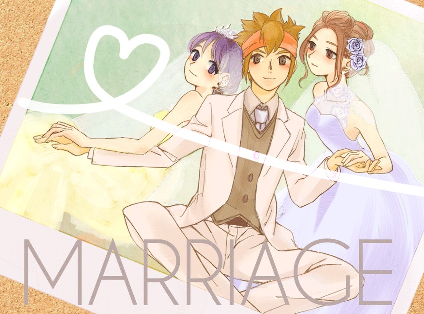endou mamoru, raimon natsumi, and kudou fuyuka (inazuma eleven and 1 more) drawn by poupoppo
