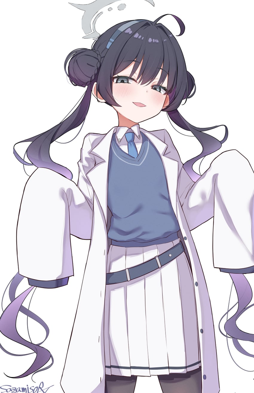 kisaki, millennium science school student, and millennium science school student b (blue archive) drawn by sazamiso_rx