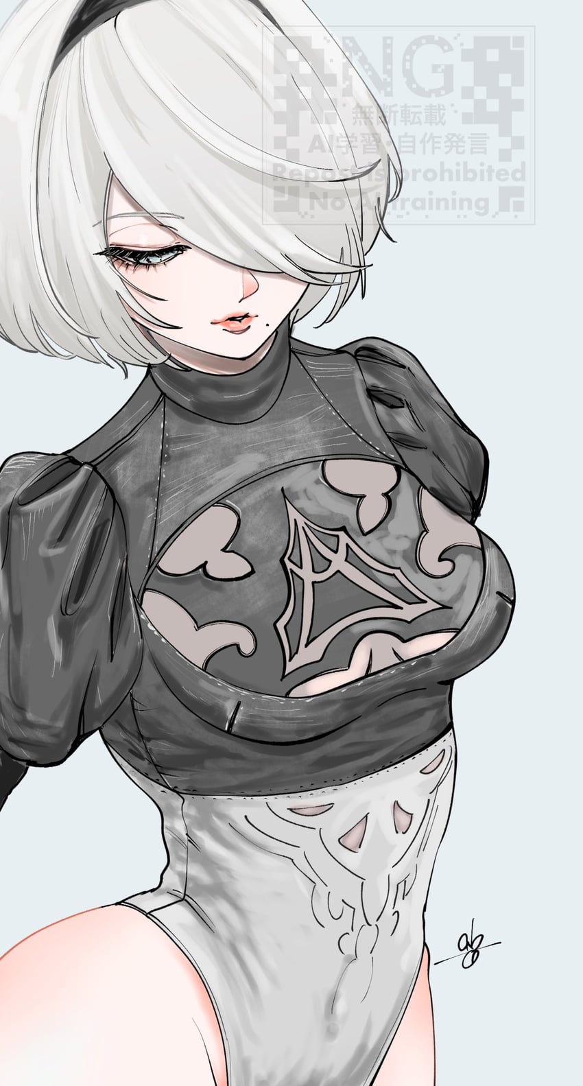 2b (nier and 1 more) drawn by abeinoddword