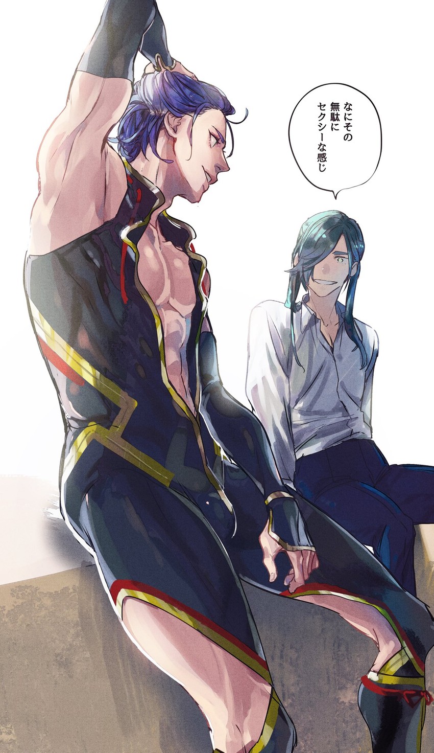 kasen kanesada and nikkari aoe (touken ranbu) drawn by mckrs