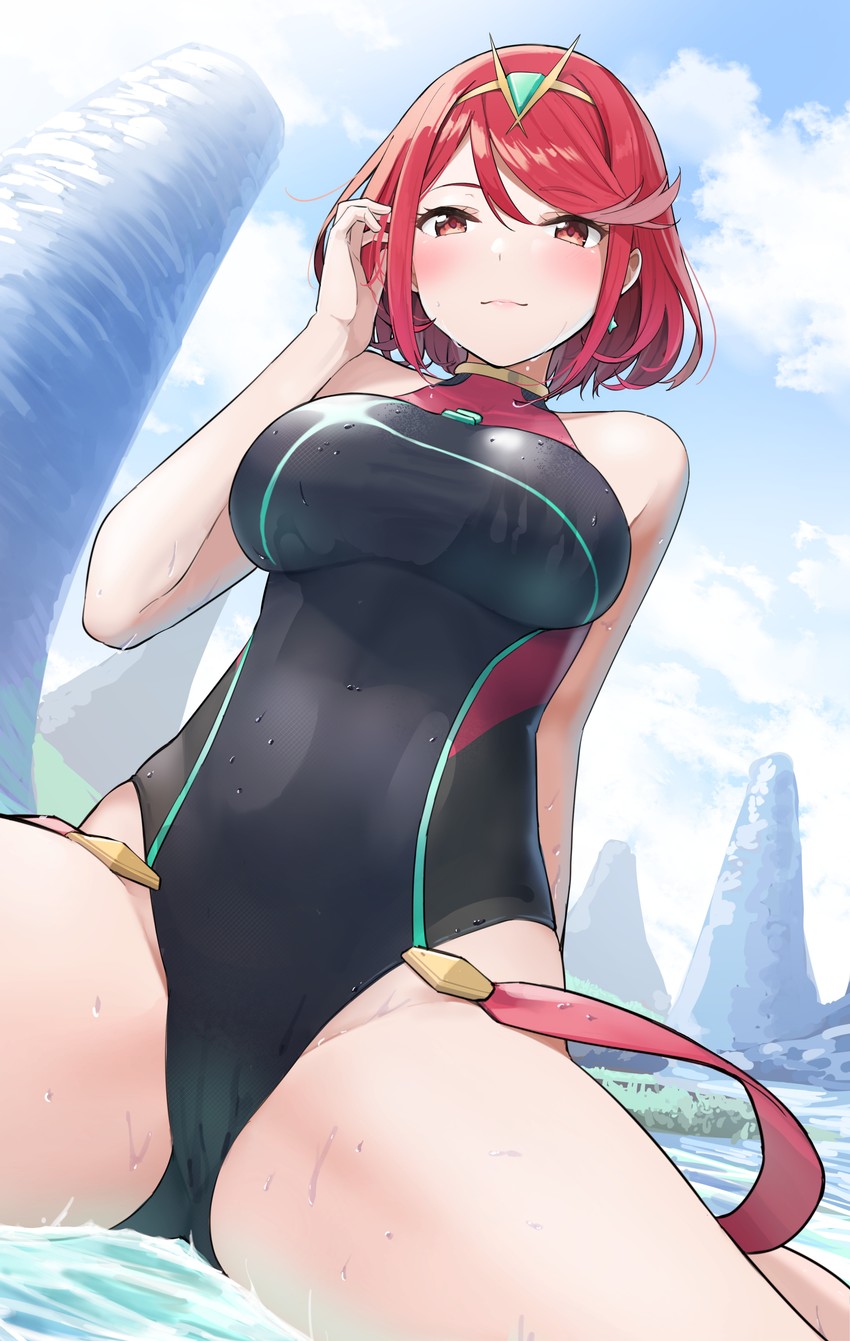 pyra (xenoblade chronicles and 1 more) drawn by mameroku