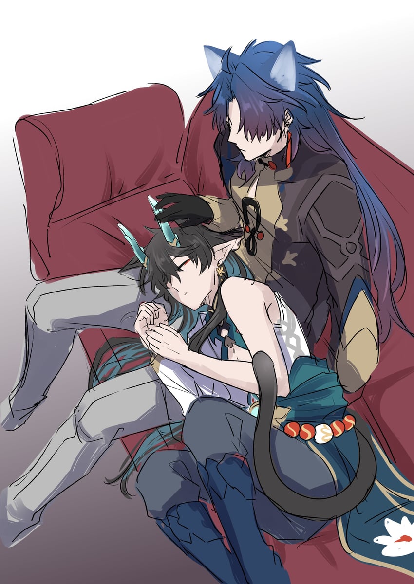dan heng and blade (honkai and 1 more) drawn by go_ya_o