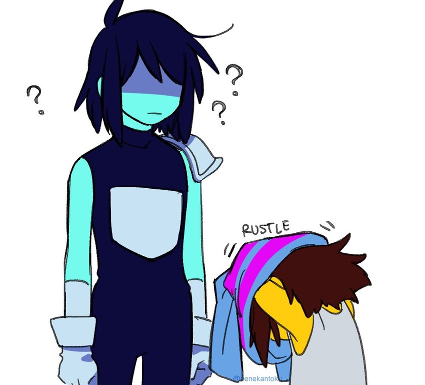 frisk and kris (undertale and 1 more) drawn by nenekantoku