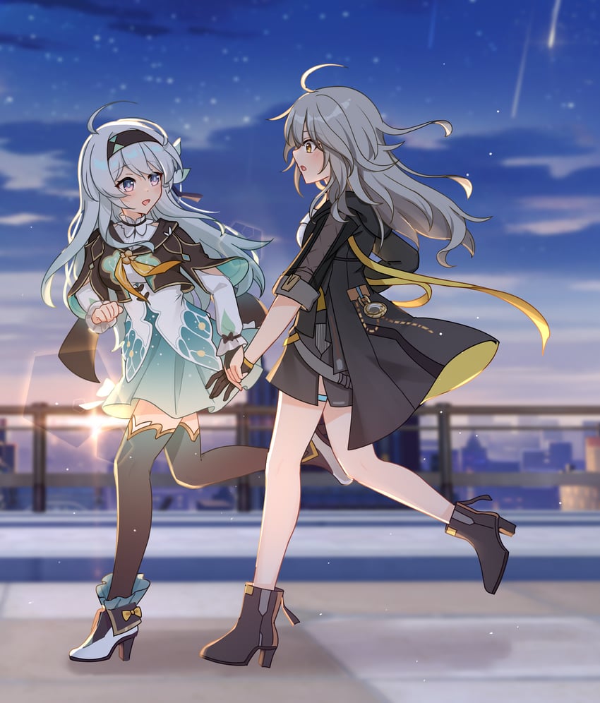 trailblazer, firefly, and stelle (honkai and 1 more) drawn by hanamidonan