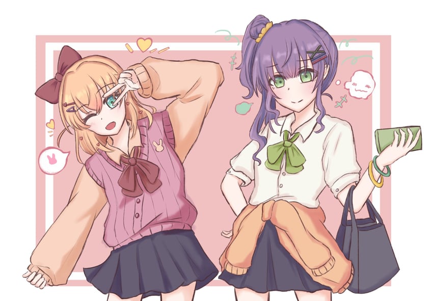 hinoshita kaho and otomune kozue (love live! and 1 more) drawn by hikari863126