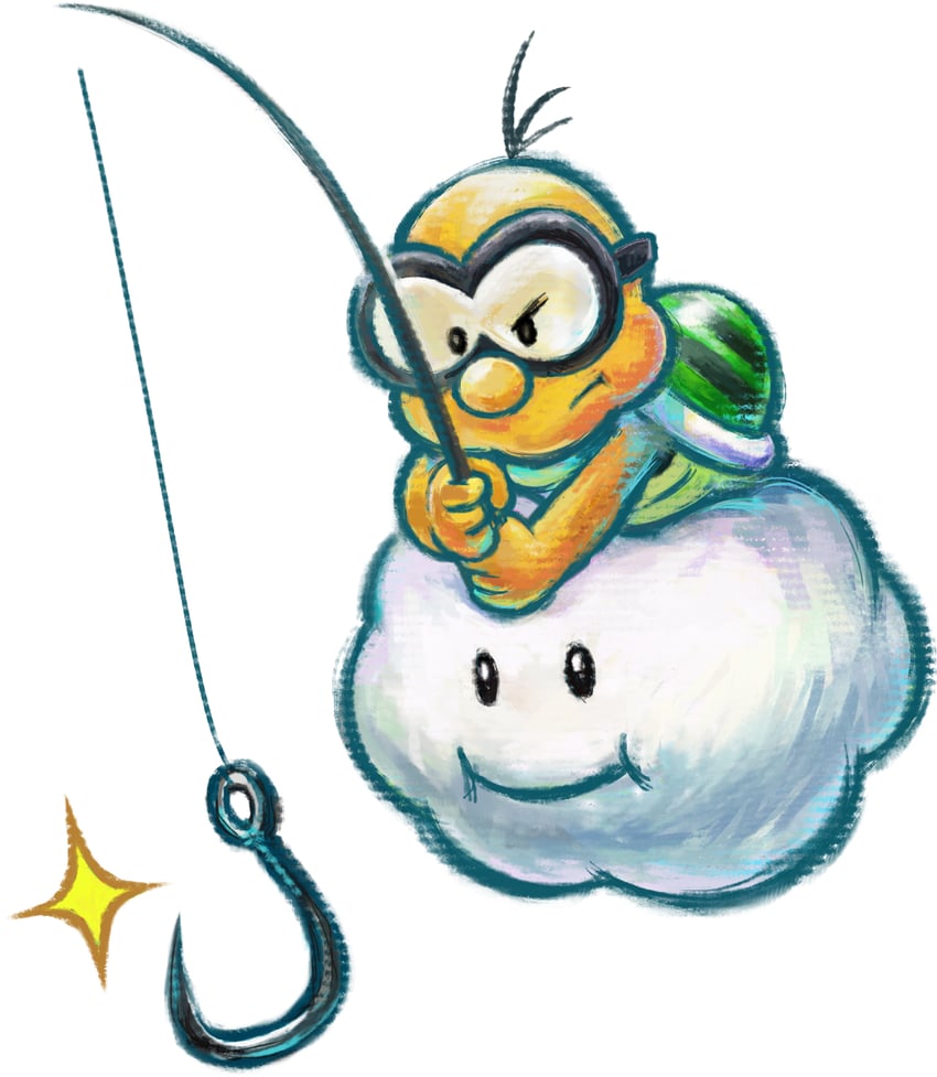 lakitu, lakitu's cloud, and fishin' lakitu (mario and 1 more)