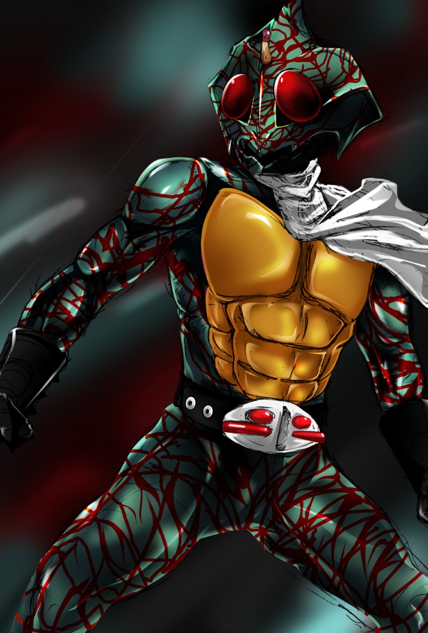 kamen rider amazon (kamen rider and 1 more) drawn by nof