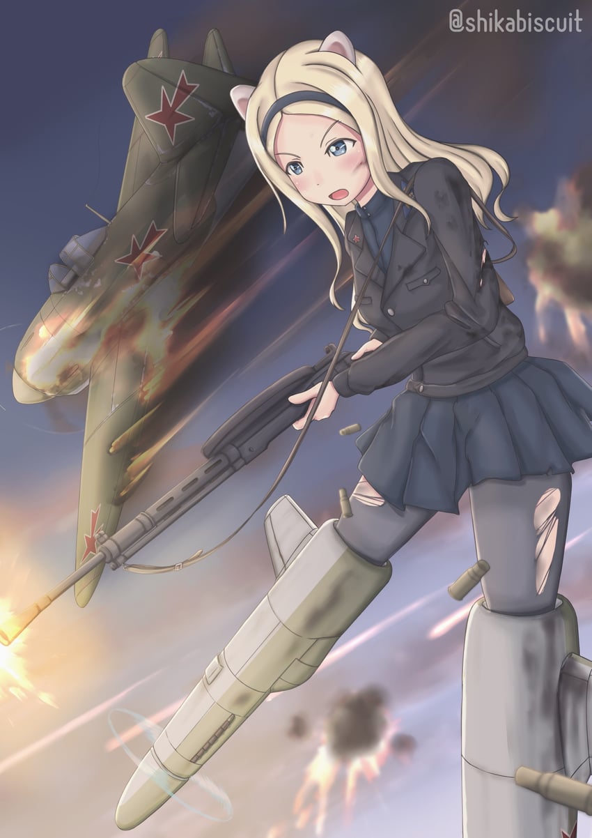 aleksandra i. pokryshkin (world witches series and 1 more) drawn by shikabiscuit