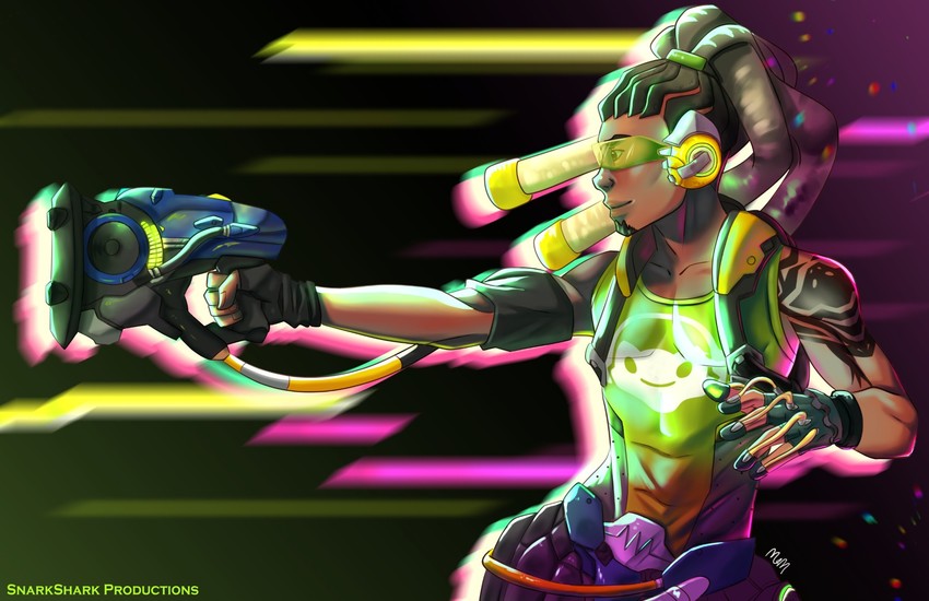 lucio (overwatch and 1 more) drawn by snarksharkproductions