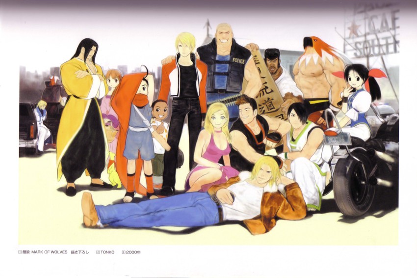 terry bogard, b. jenet, rock howard, futaba hotaru, tizoc, and 9 more (fatal fury and 1 more) drawn by senno_aki