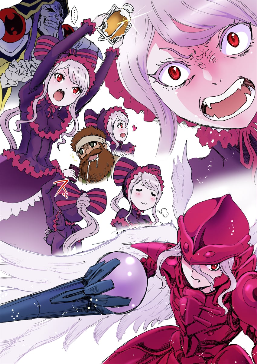 ainz ooal gown and shalltear bloodfallen (overlord) drawn by rurukichi