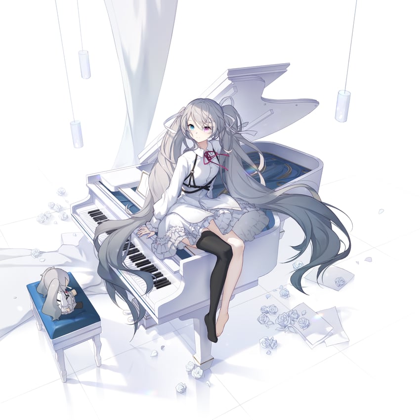 hatsune miku and 25-ji miku (vocaloid and 1 more) drawn by baicongdantui