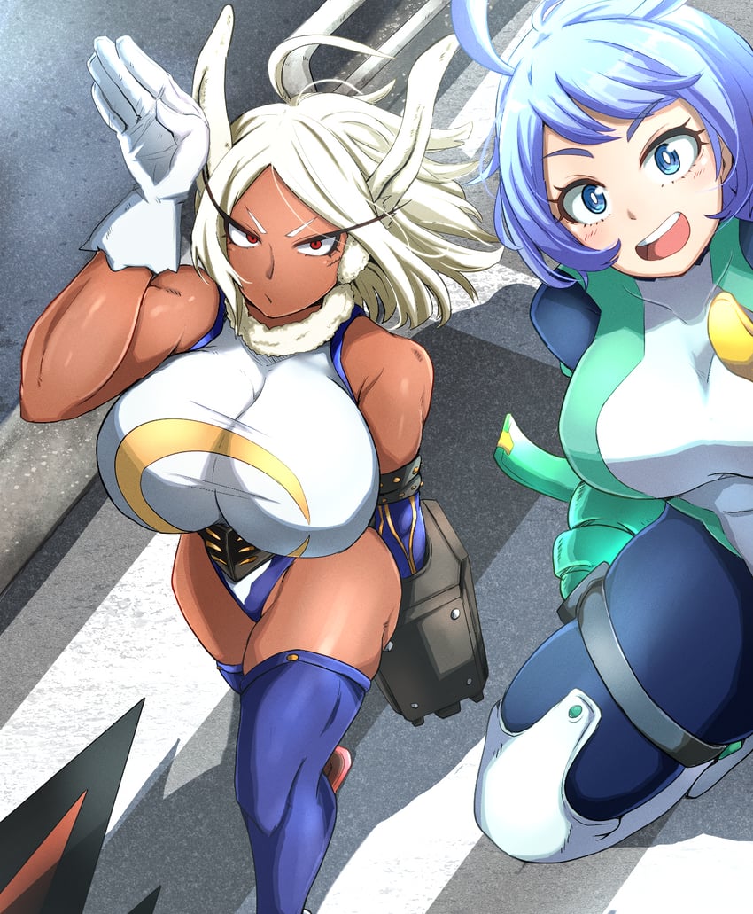 mirko and hado nejire (boku no hero academia) drawn by rubipachiku
