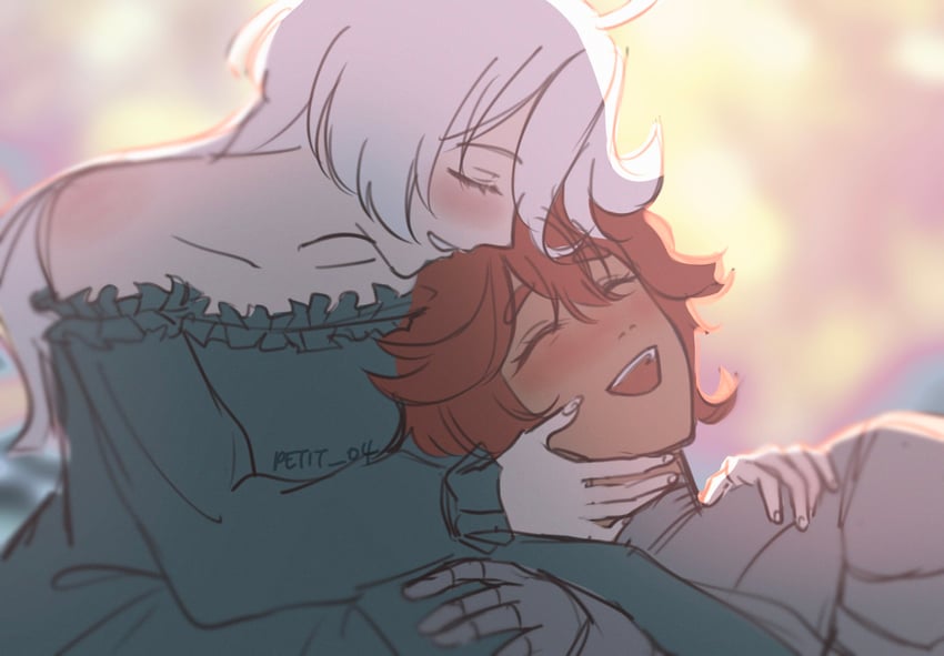 suletta mercury and miorine rembran (gundam and 1 more) drawn by petit_04