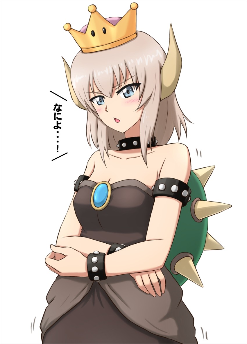 itsumi erika and bowsette (girls und panzer and 2 more) drawn by omachi_(slabco)