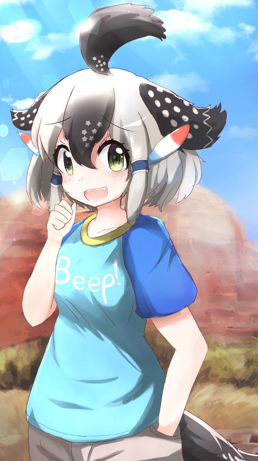 greater roadrunner (kemono friends and 1 more) drawn by talented_feather