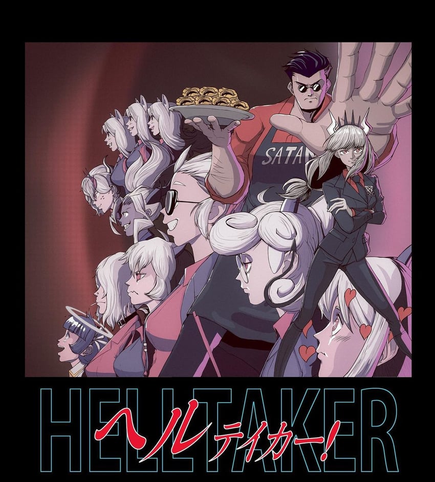 lucifer, modeus, justice, helltaker, cerberus, and 6 more (helltaker and 1 more) drawn by sun_o.kay