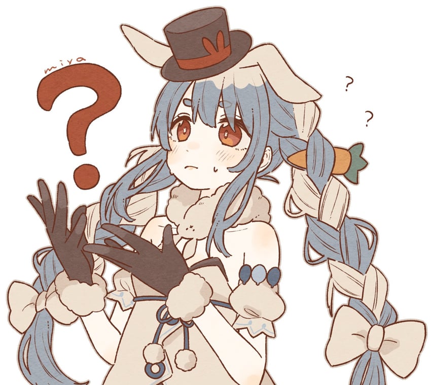 usada pekora, don-chan, and hershel layton (hololive and 1 more) drawn by traum38