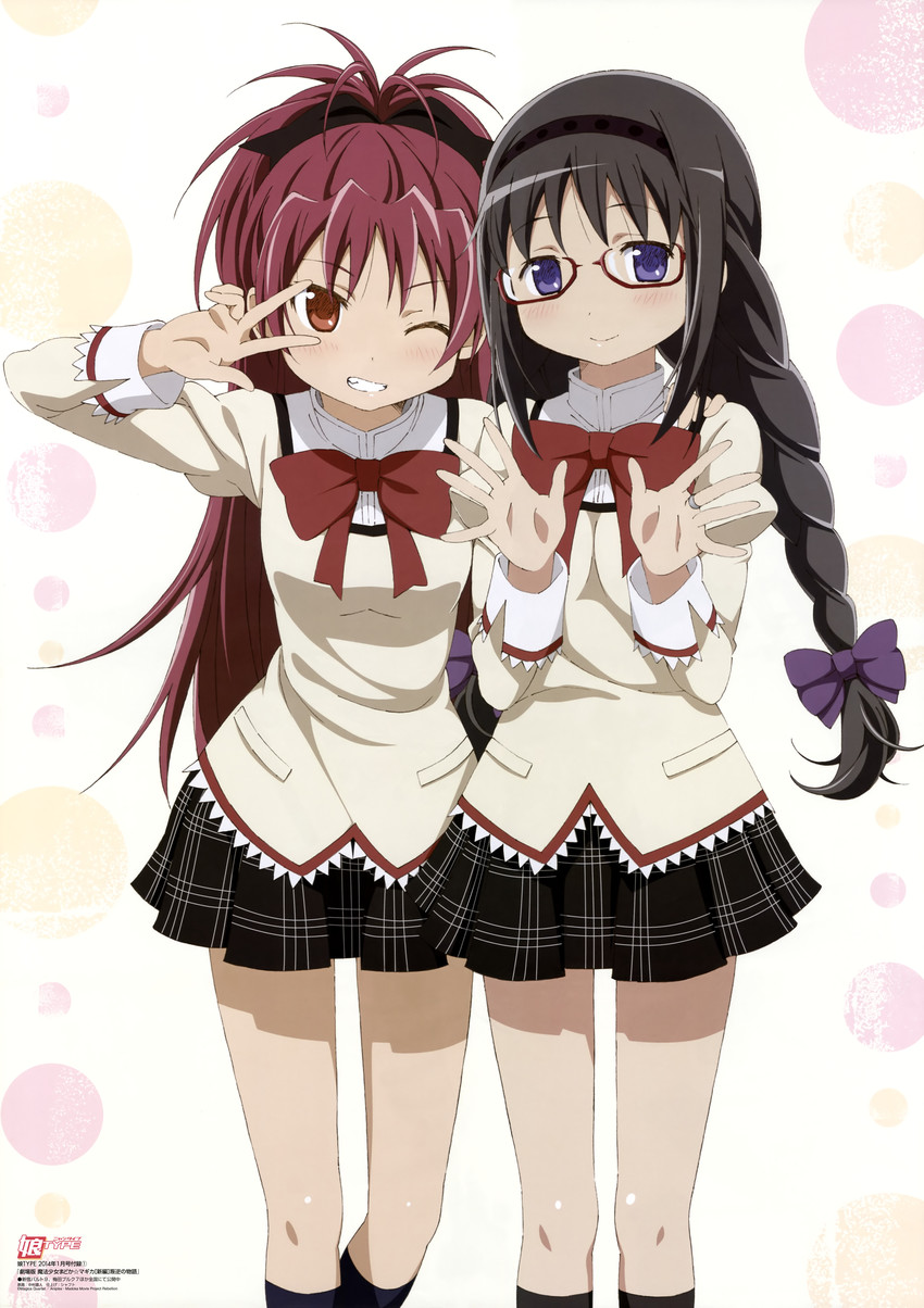 akemi homura and sakura kyoko (mahou shoujo madoka magica and 2 more) drawn by nakamura_naoto