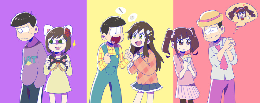 maekawa miku, matsuno ichimatsu, matsuno jyushimatsu, matsuno todomatsu, ogata chieri, and 3 more (idolmaster and 4 more) drawn by nin_getter_(agumon-p)