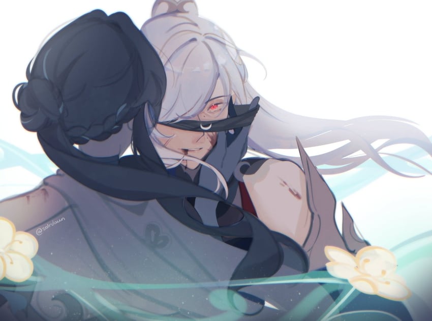 ruan mei and jingliu (honkai and 1 more) drawn by solrdawnart
