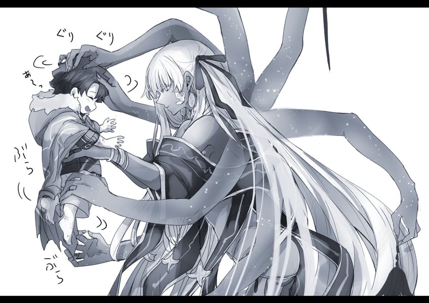 fujimaru ritsuka and kali (fate and 1 more) drawn by yukinaga_(asuten)