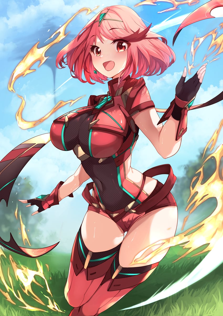 pyra (xenoblade chronicles and 1 more) drawn by risumi_(taka-fallcherryblossom)