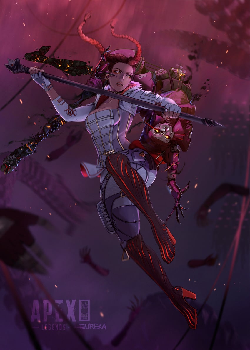 loba, revenant, and classic revenant (apex legends) drawn by eureka1812 and ifragmentix