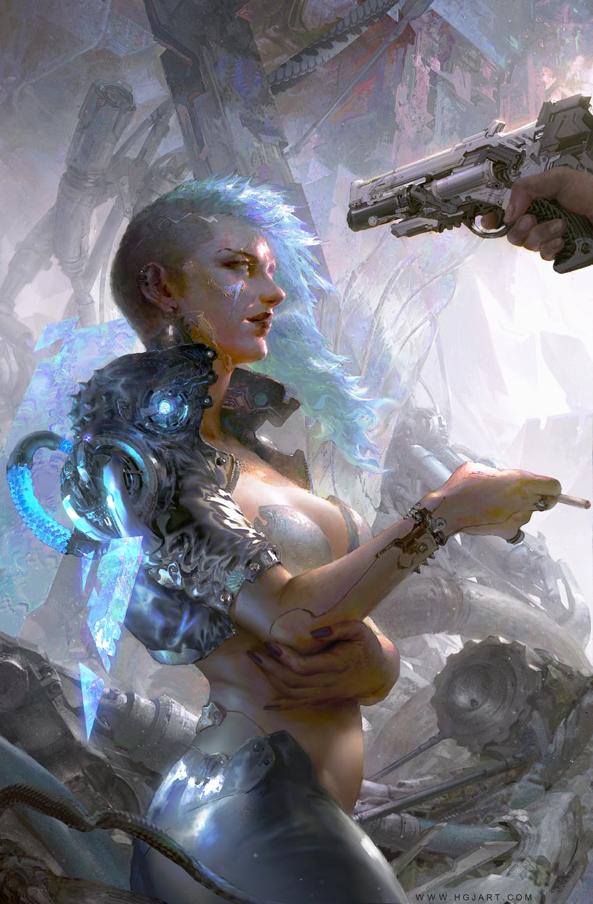 cyberpunk and 1 more drawn by guangjian_huang