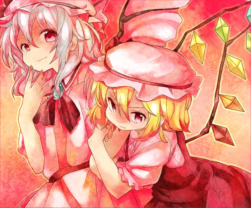 remilia scarlet and flandre scarlet (touhou) drawn by shin'ichi_(yokosuka220)