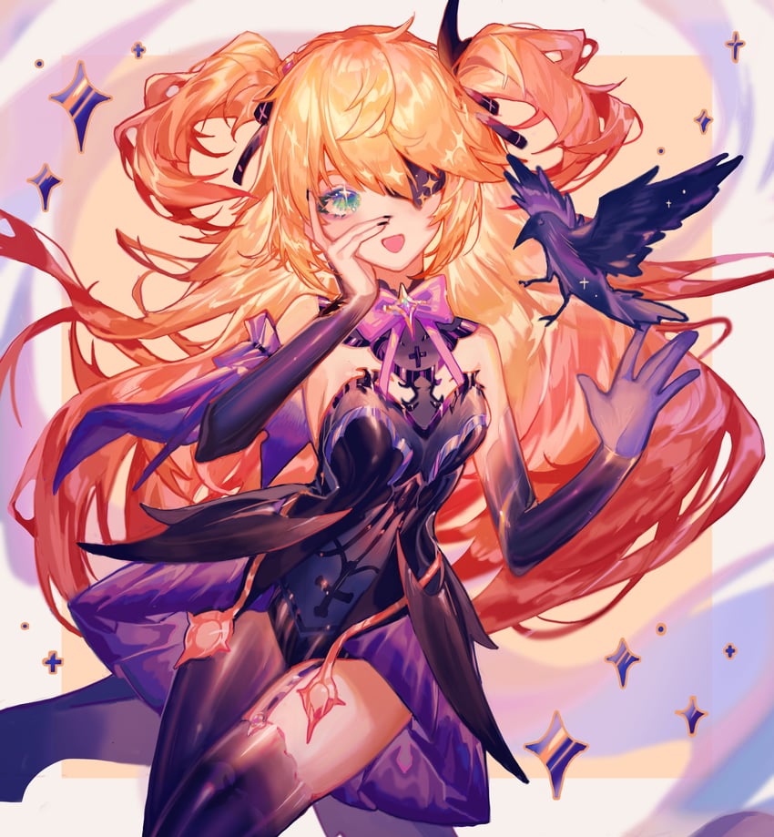 fischl and oz (genshin impact) drawn by x_zhaohuan_x