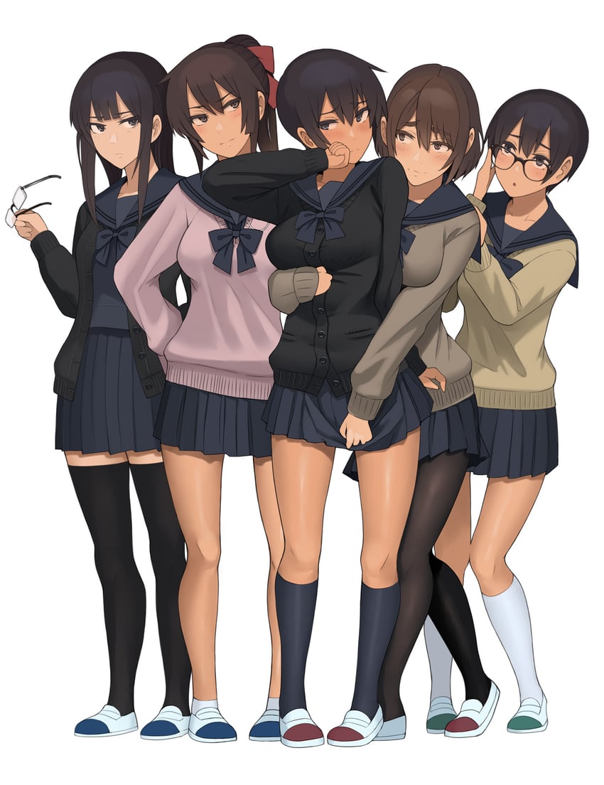 kuronami, suzukaze, murasame, maikaze, and yamagumo (original) drawn by lvi