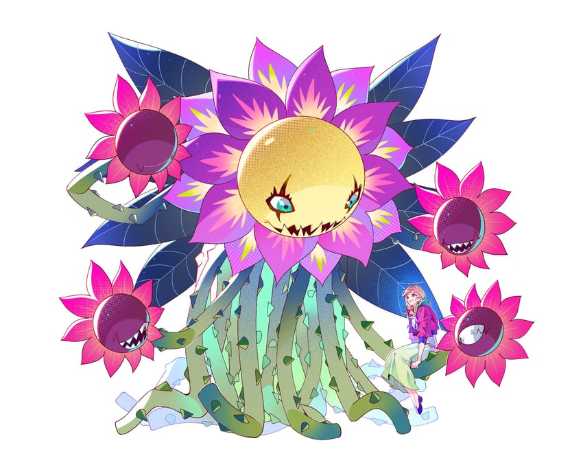 kimishima saki and blossomon (digimon and 1 more) drawn by akrud885