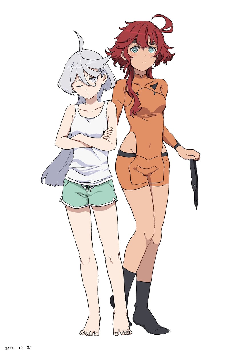 suletta mercury and miorine rembran (gundam and 1 more) drawn by takatisakana
